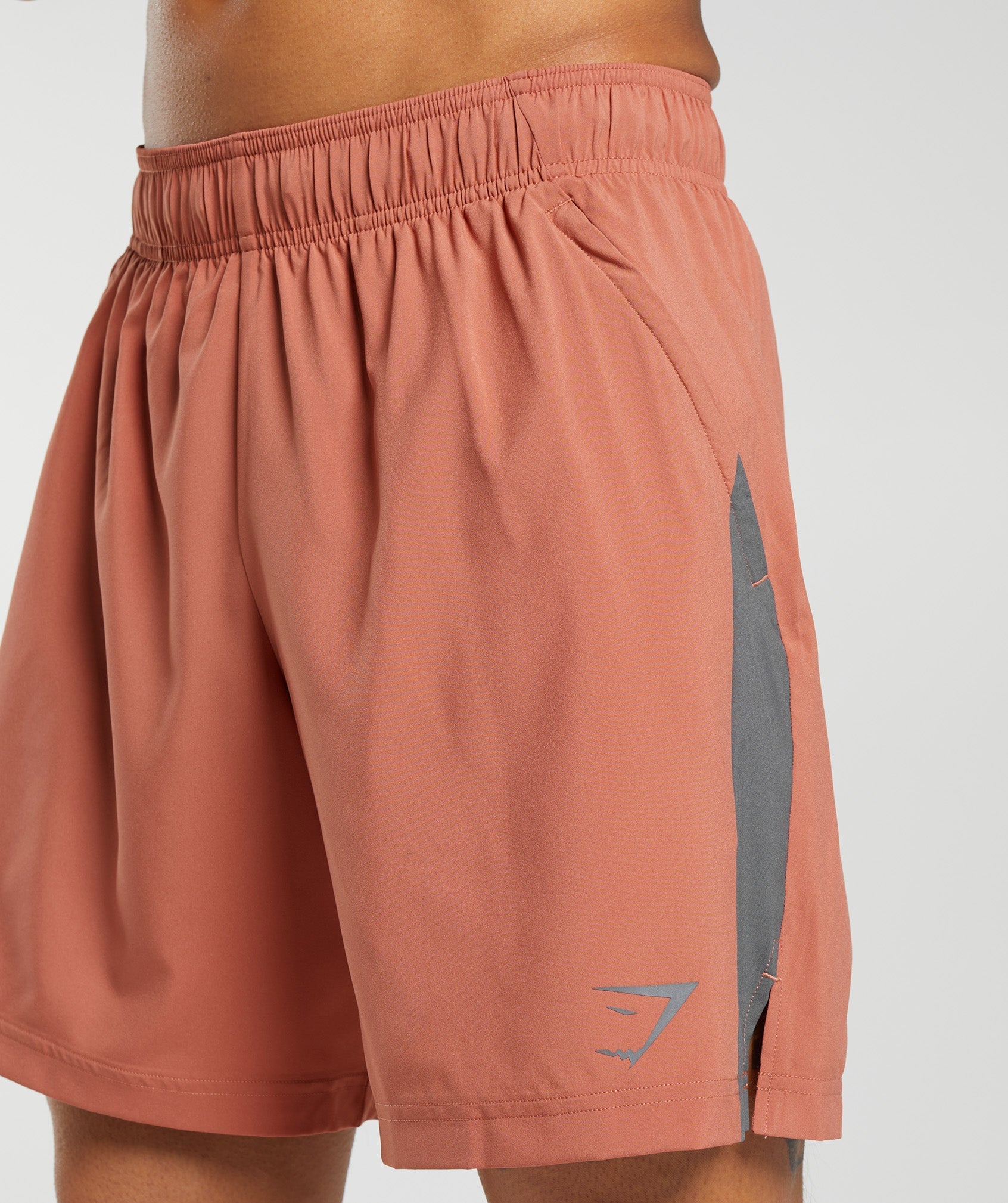 Sport Shorts in Persimmon Red/Silhouette Grey