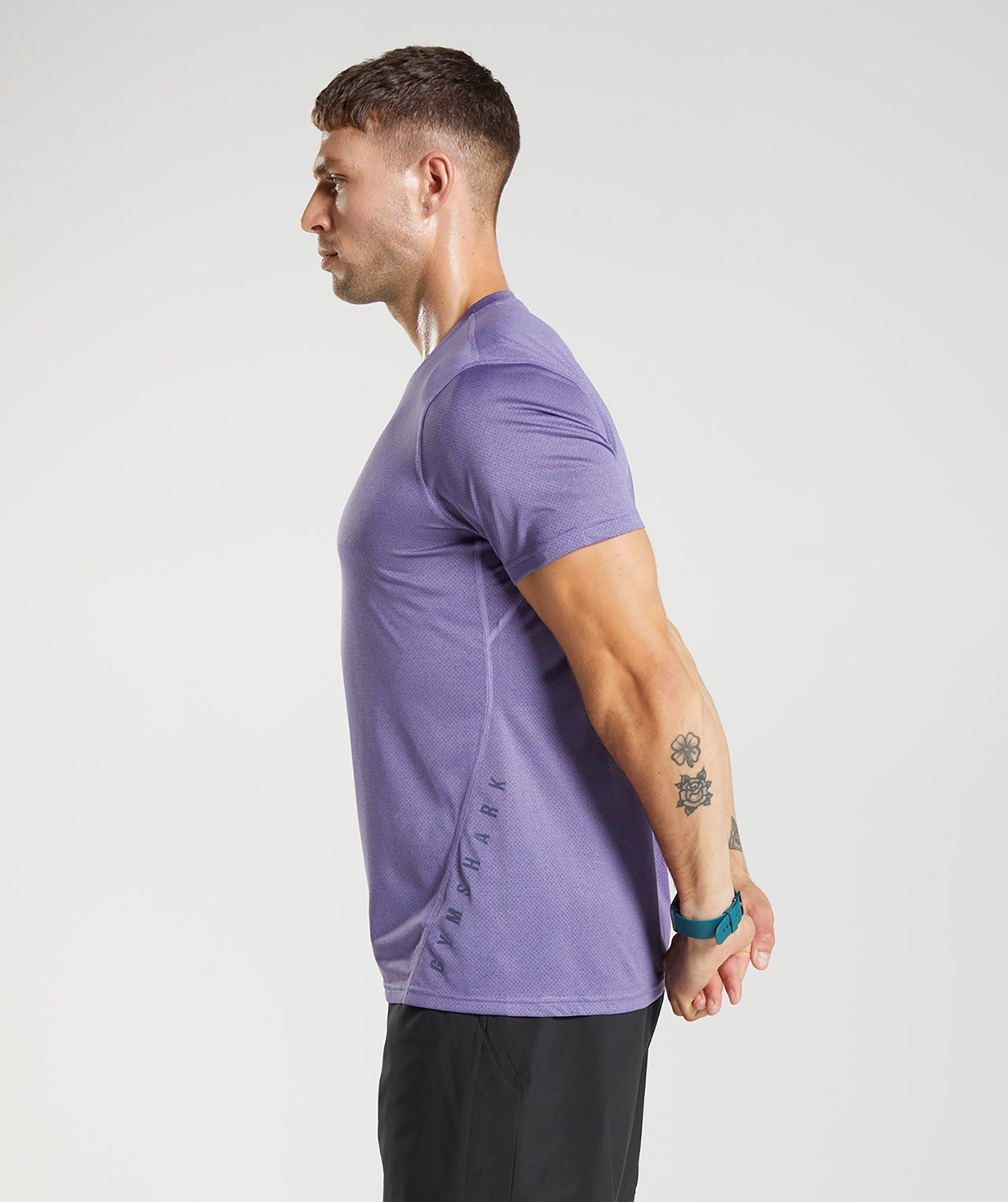 Sport T-Shirt in Velvet Purple/Black Marl