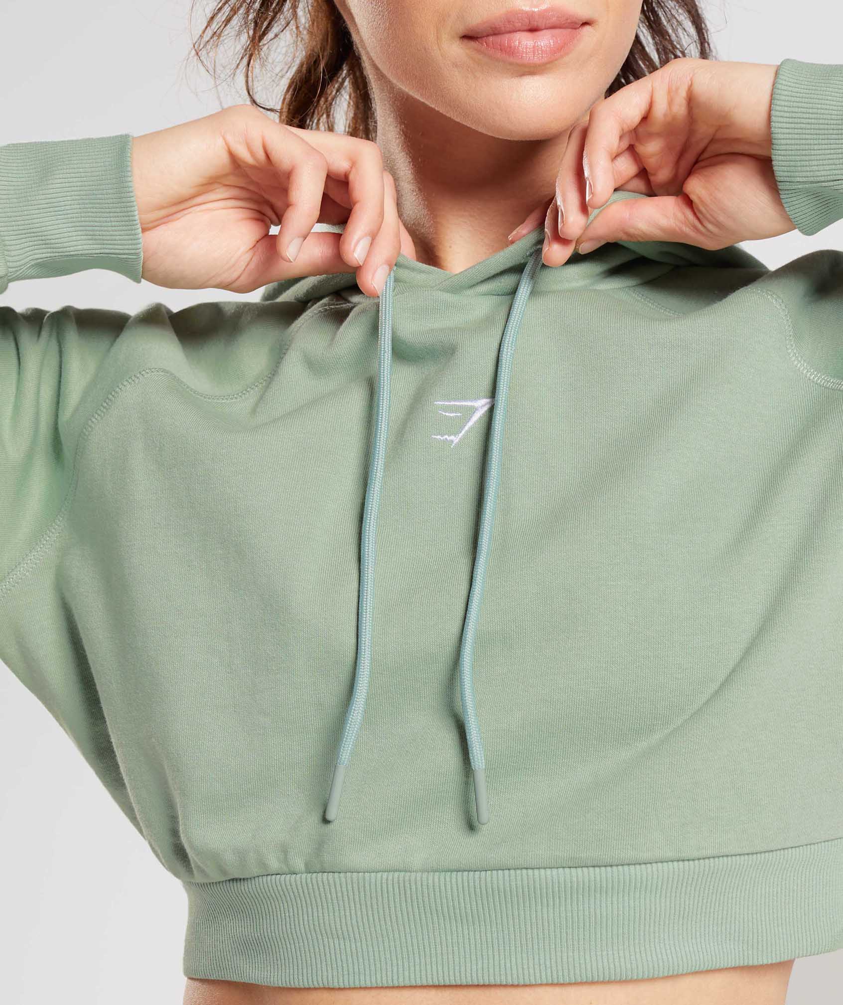 Training Cropped Hoodie in Desert Sage Green - view 3