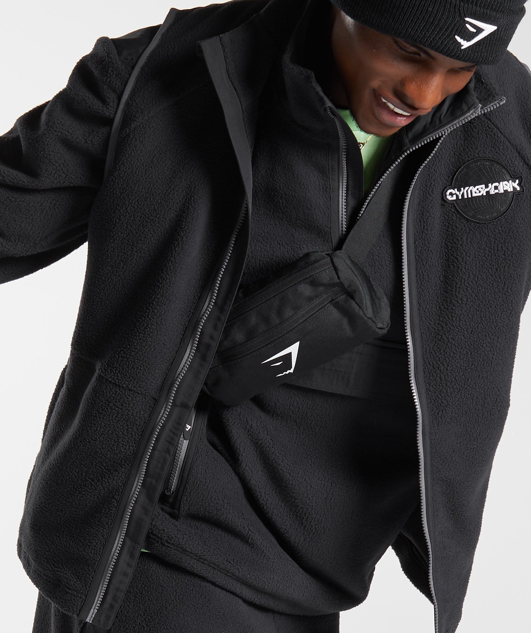 Vibes Fleece 1/4 Zip in Black - view 4