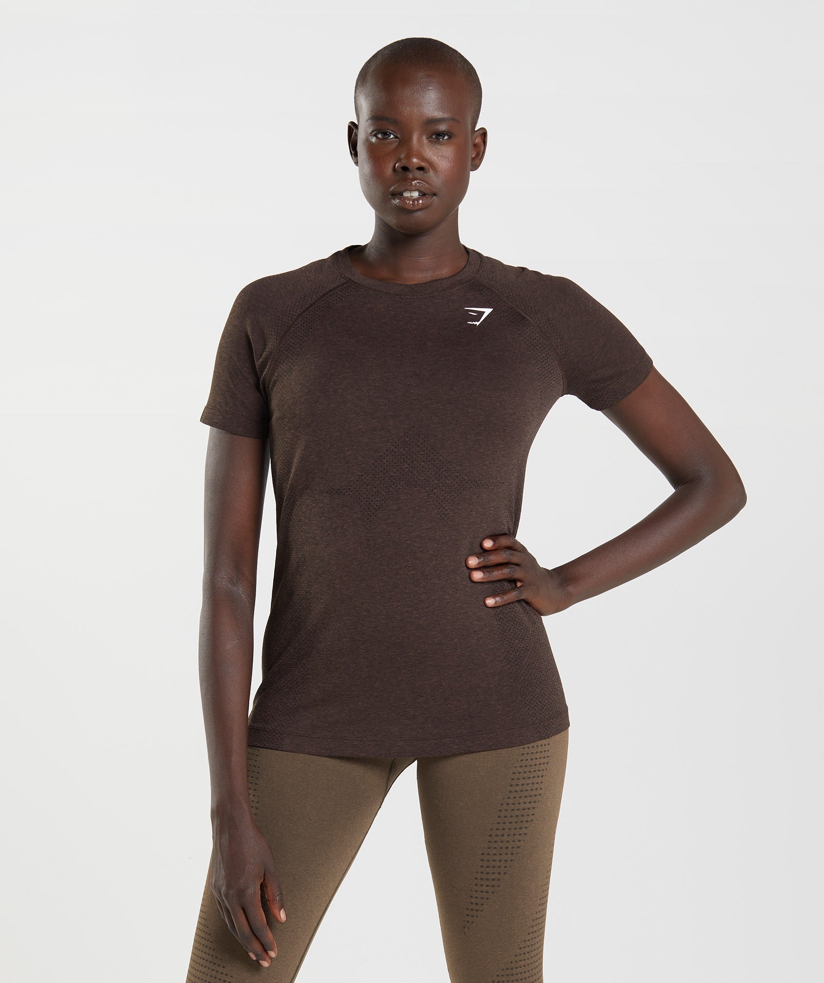 Vital Seamless 2.0 Light T-Shirt in Cherry Brown Marl