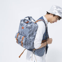 Posing with the Travel Backpack - Kiman Angelia & Pets Camo Backpack - Lightweight, Laptop Compartment & Canvas | UpNext Hong Kong