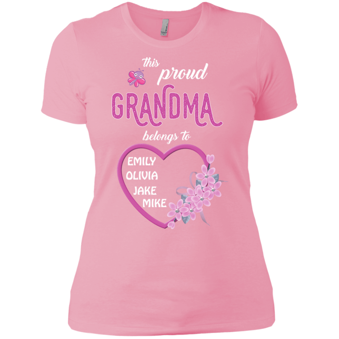 This Proud Grandma Belongs To Black/Pink/Gray (Add up to 9 Grandkids N ...