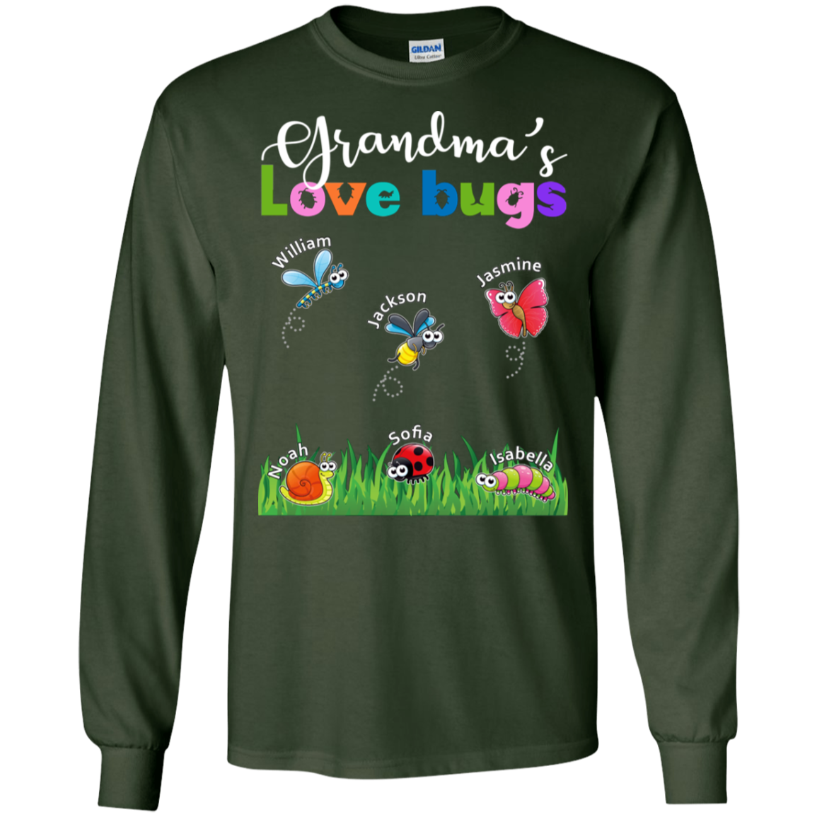 Grandma Love Bugs Personalized T-shirts Hoodie Sweatshirts ...