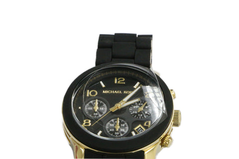 michael kors black and gold watch