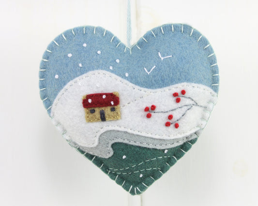 Embroidered Felt Winter Landscape Christmas Ornament – Tilly & Puffin