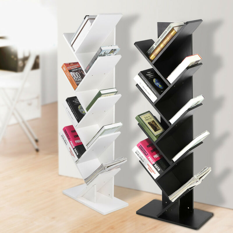 Modern Bookcase Storage Bookshelf Wood Furniture Book Cd Dvd