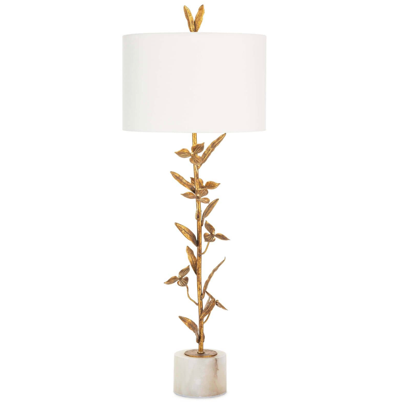 Classic Bedside Lamp Small Brass White Cloth Angelica