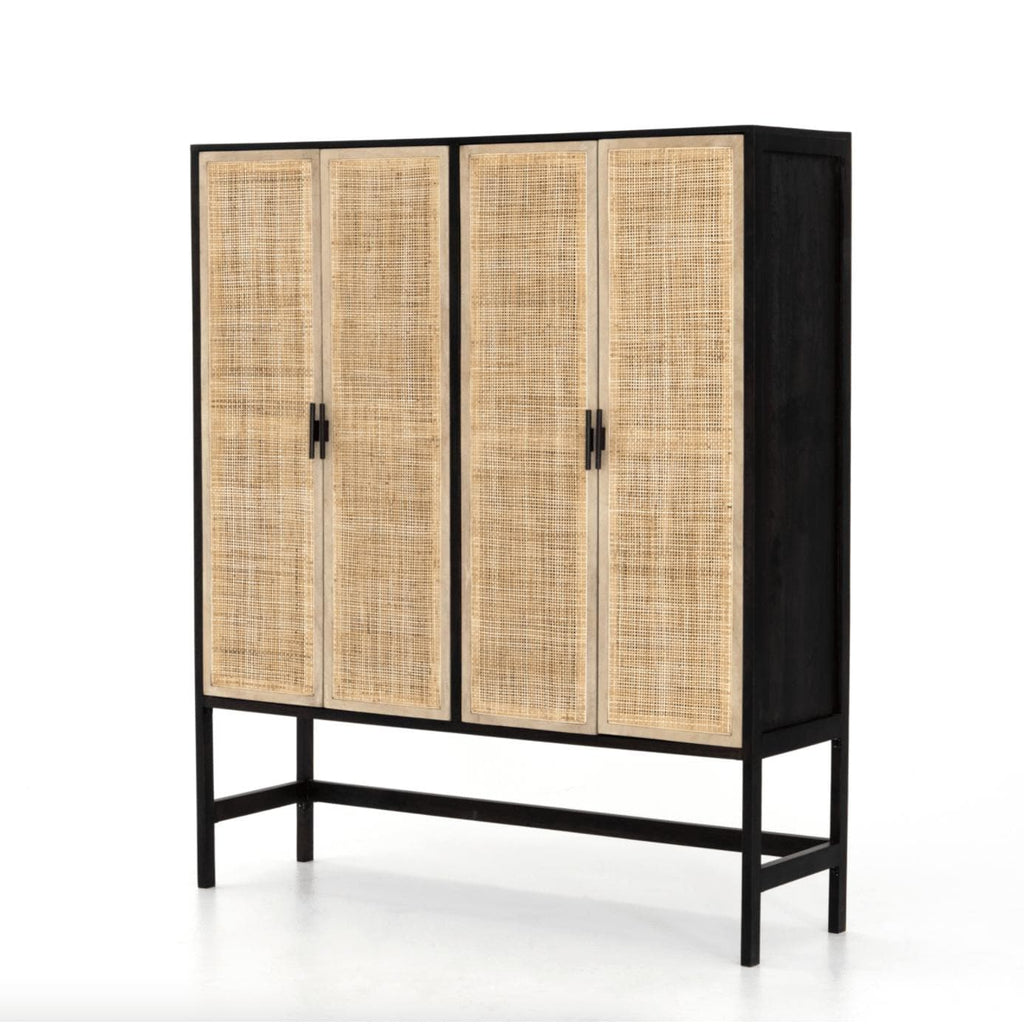 Black 3-Door Glass Storage Cabinet with Counter — etúHOME