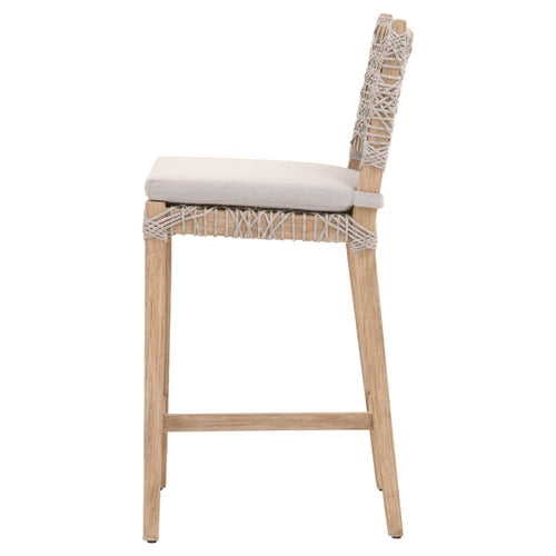 Lulu Taupe Rope Counter Stool Bone Brass