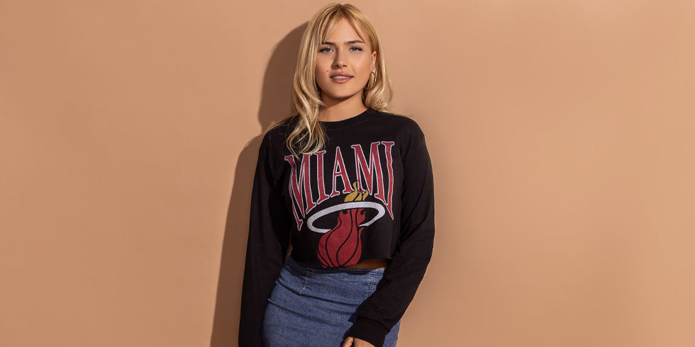 Miami Heat Shirt Women Large Gray Red Basketball Outdoor Athletic Adidas  Ladies