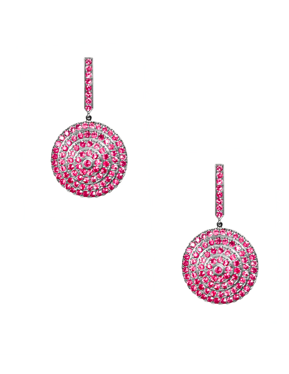 Soleil Silver Earrings with Diamonds Pink Sapphire