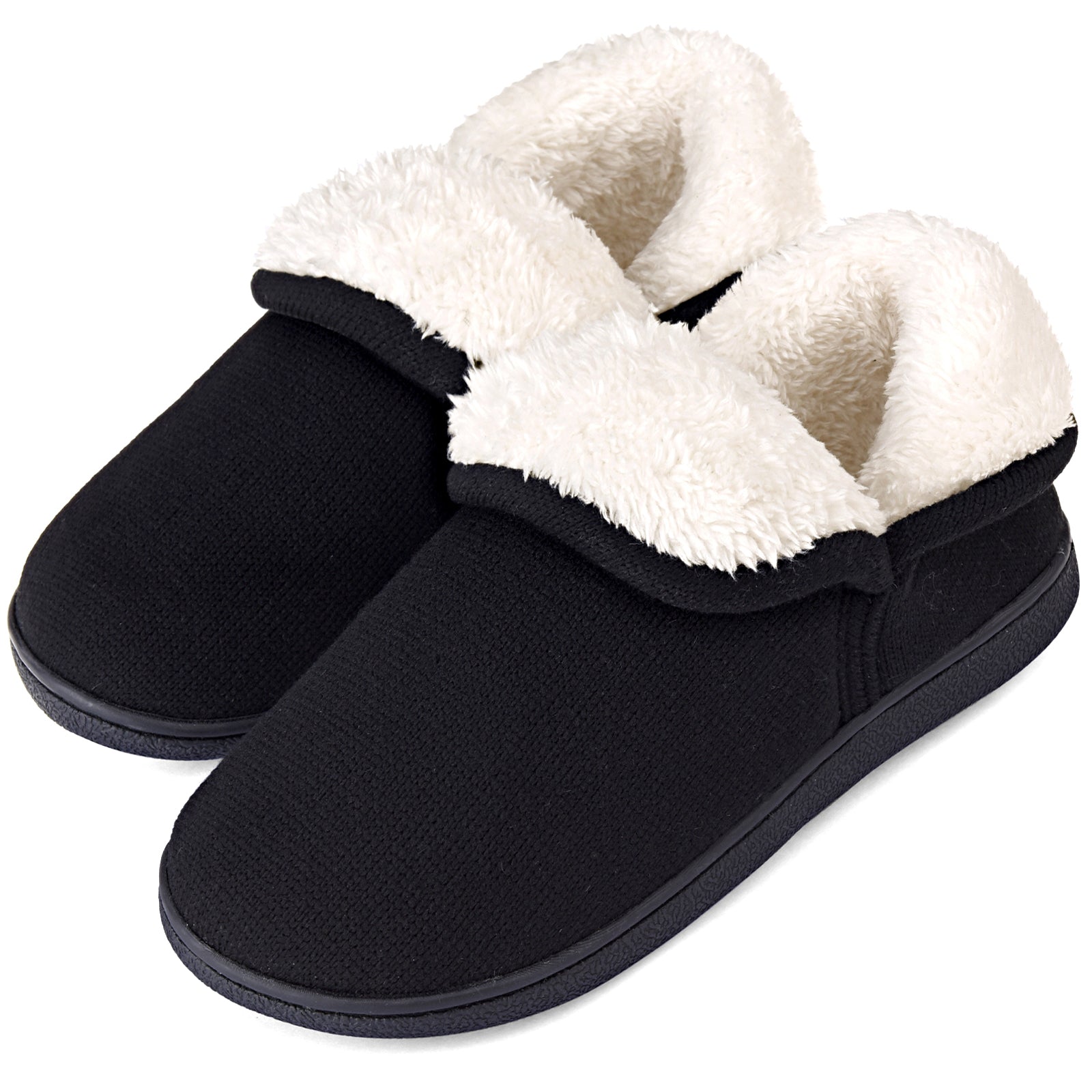 fuzzy slippers black