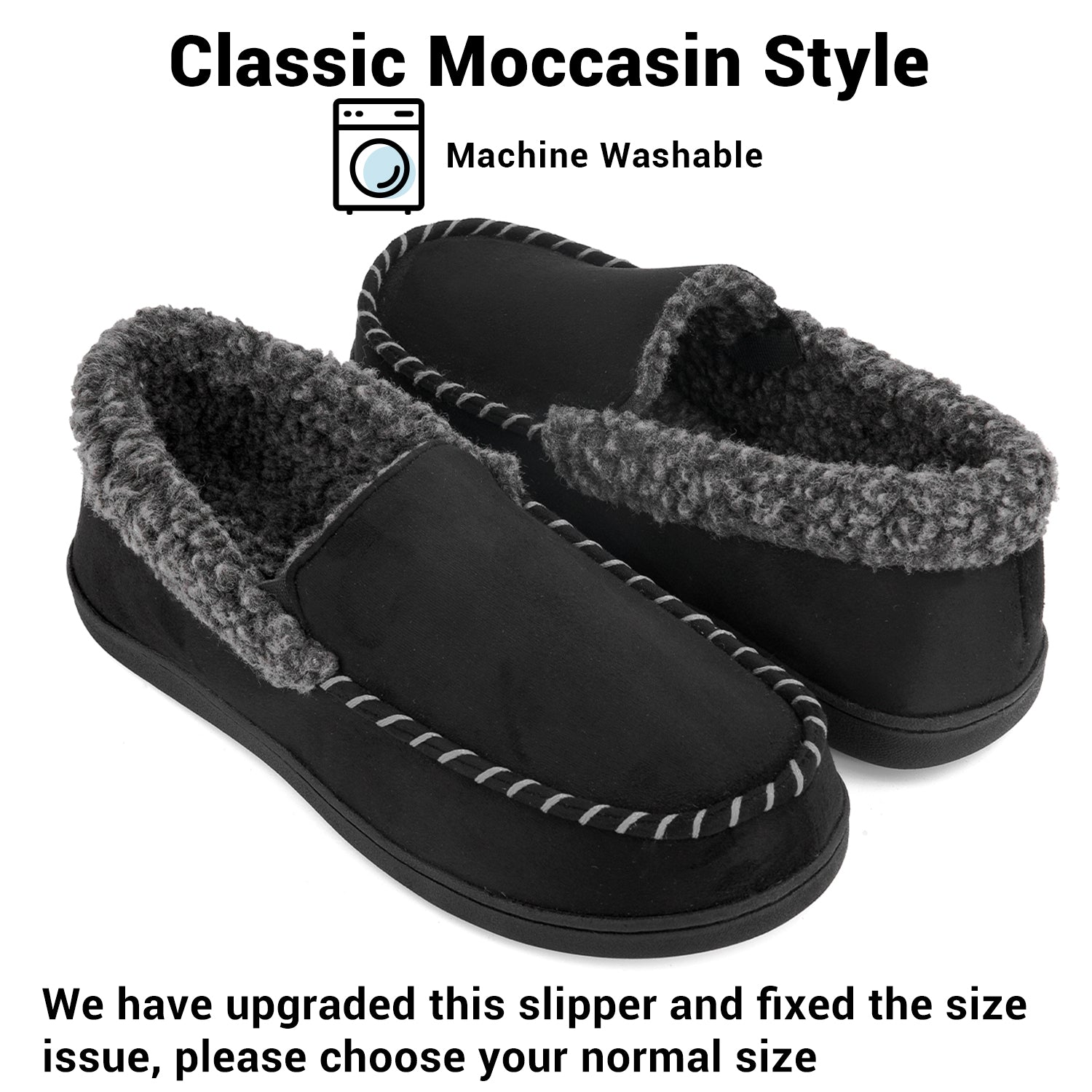 black fuzzy house shoes