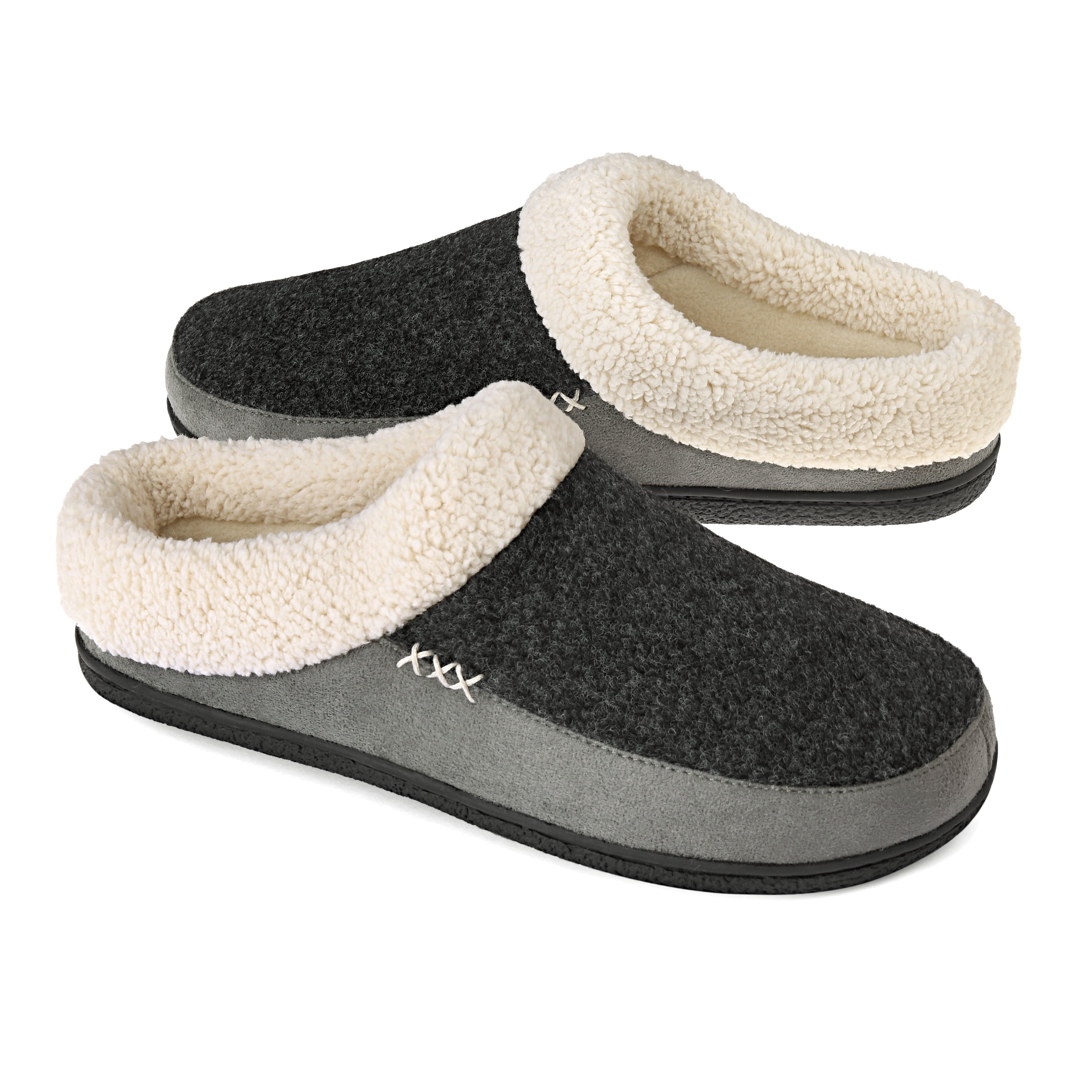 VONMAY Men's Slippers Fuzzy House Shoes Memory Foam Slip On Clog Plush