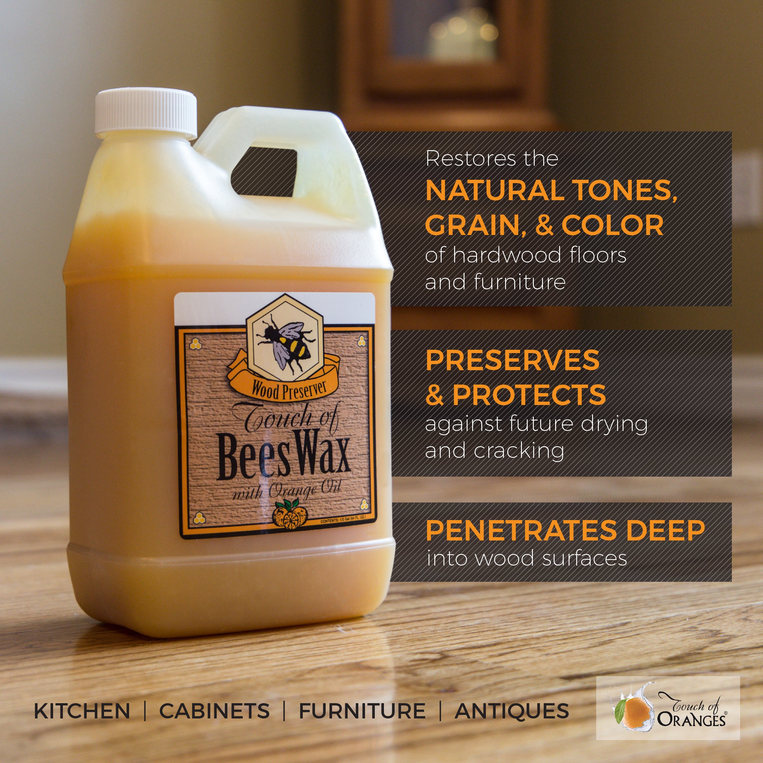 Beeswax Wood Preserver & Polish Touch Of Oranges