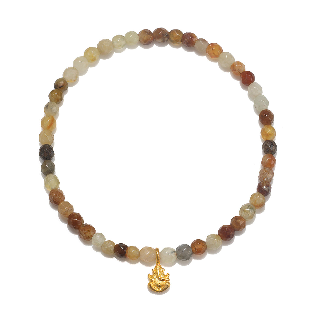 Ganesha Hindu God, Seeking Harmony Jade Gemstone Bracelet