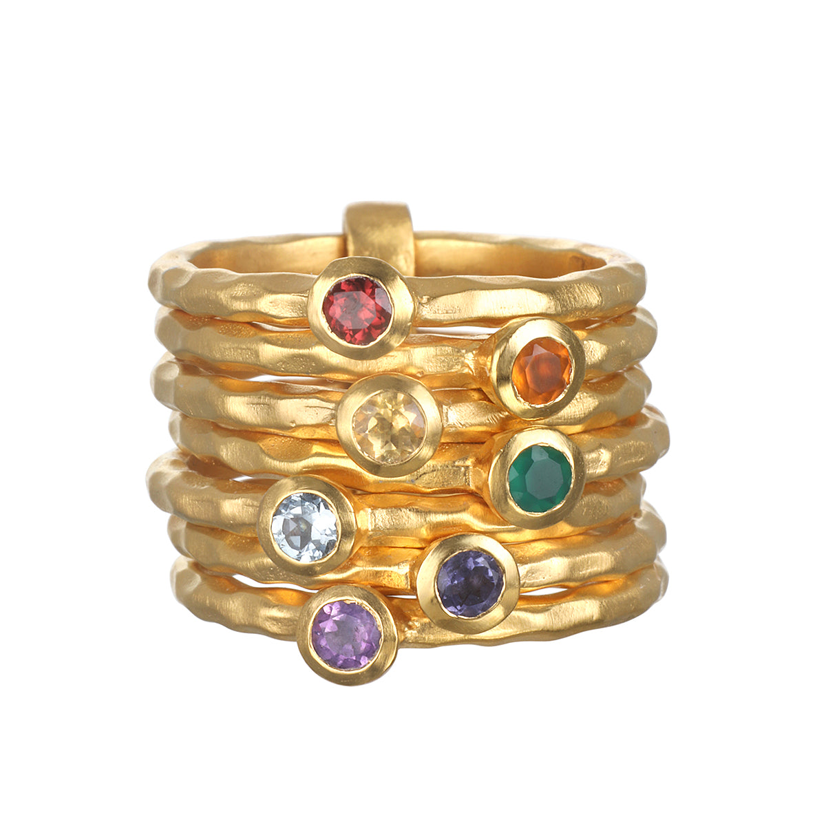 Image of Ebb and Flow Chakra Stacked Statement Ring