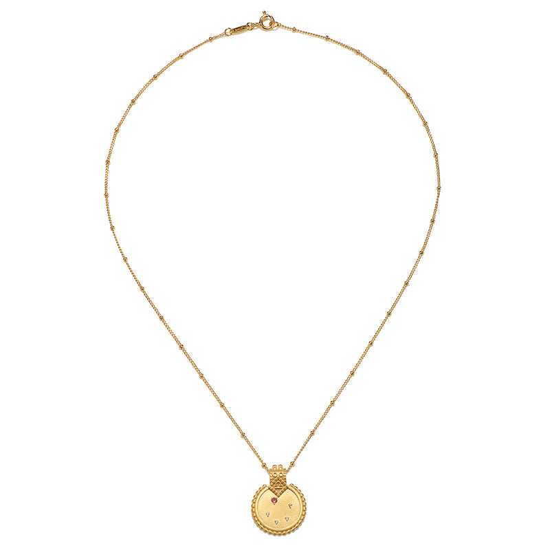 Mandala Zodiac Libra Pink Tourmaline Necklace | Satya Jewelry