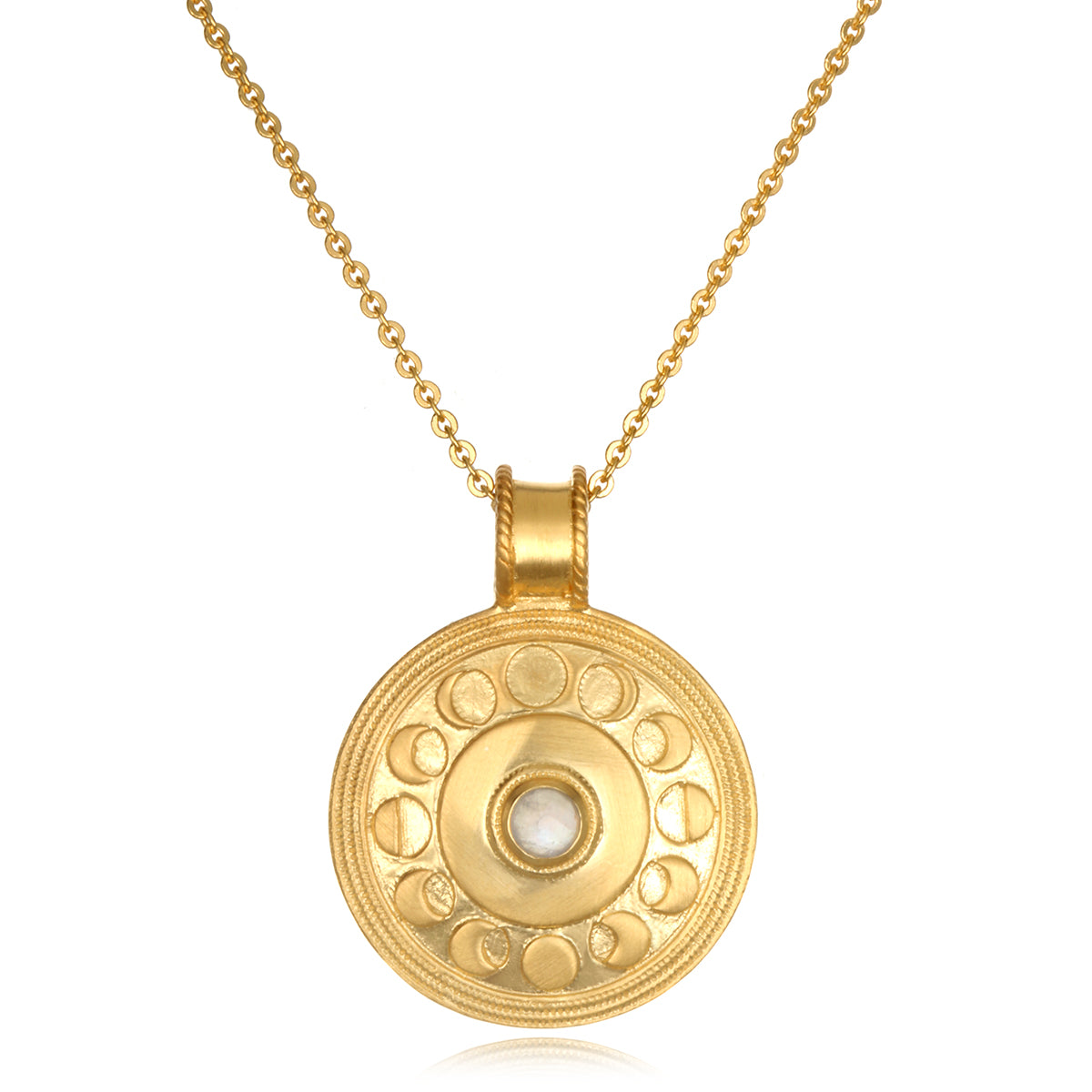 Image of Phases of the Moon Gold Necklace