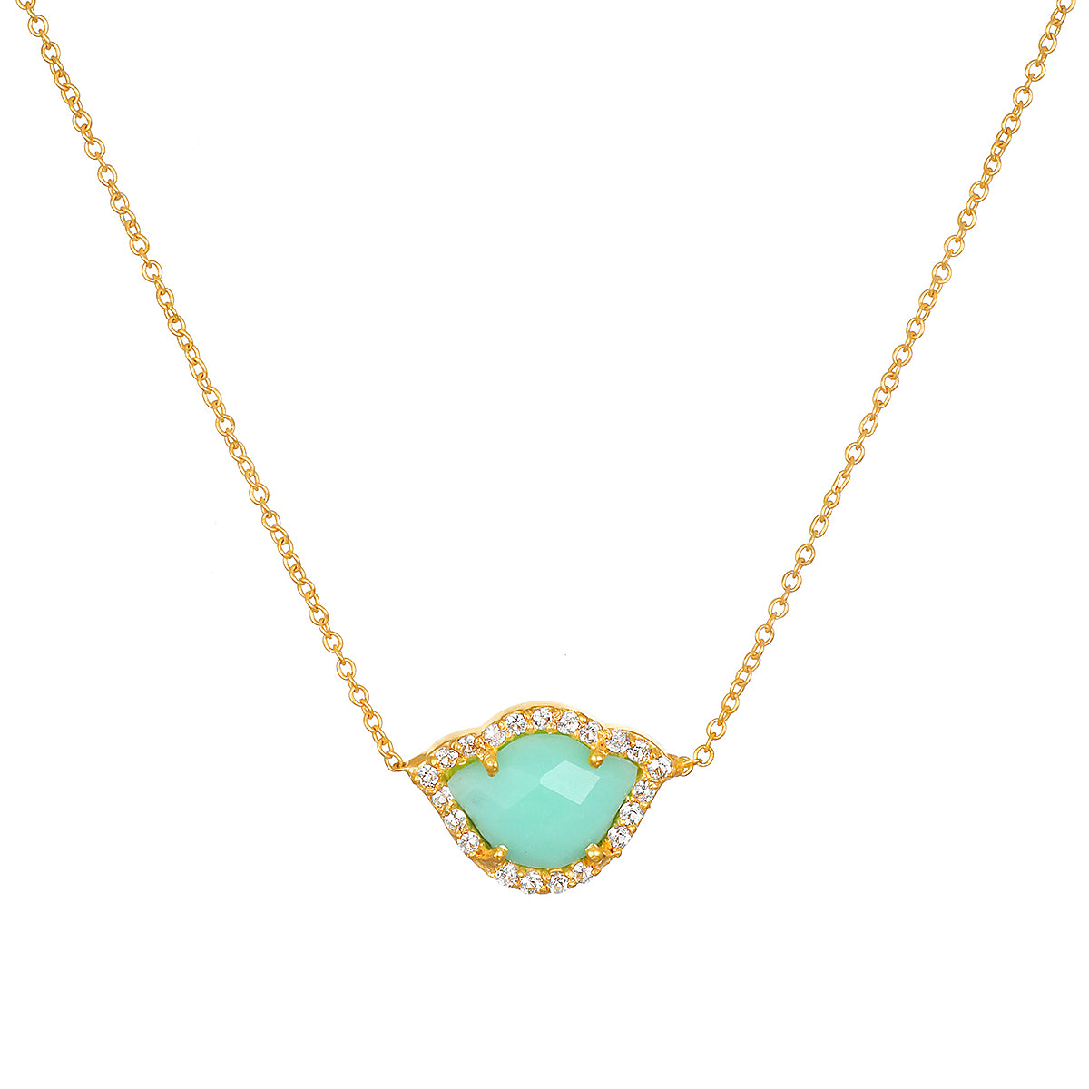 Unlock Your Potential Chrysoprase Lotus Necklace