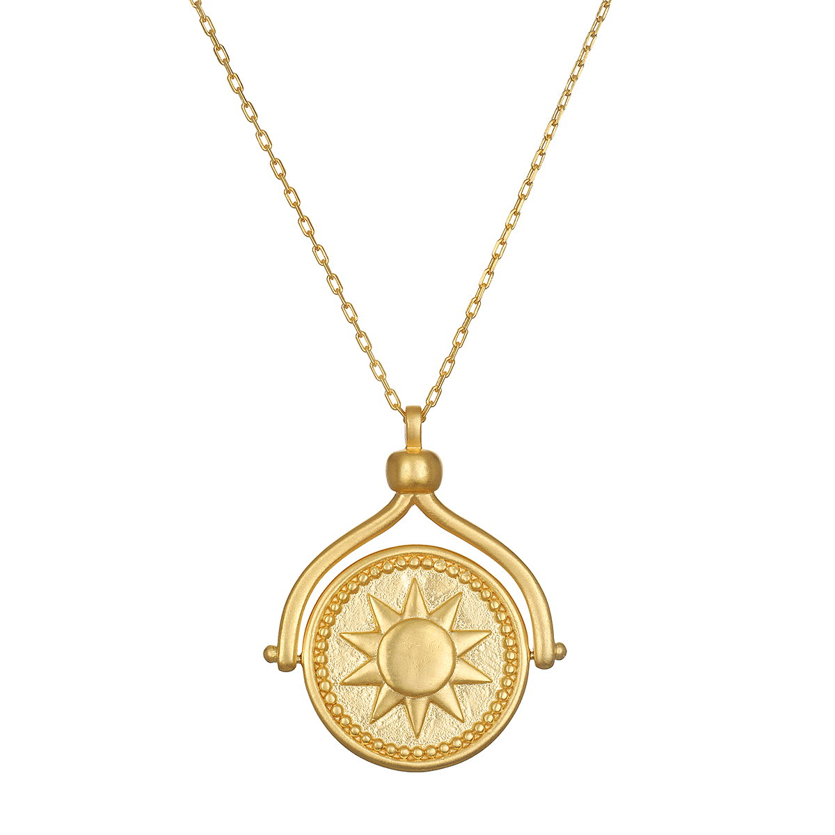 Image of Make a Wish Sun & Moon Spinning Necklace
