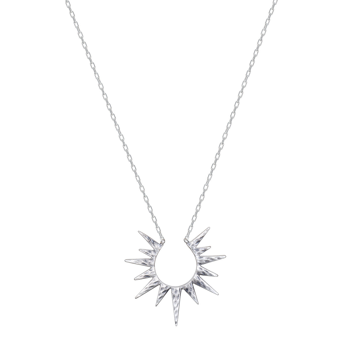 Incandescent Glow Silver Starburst Necklace