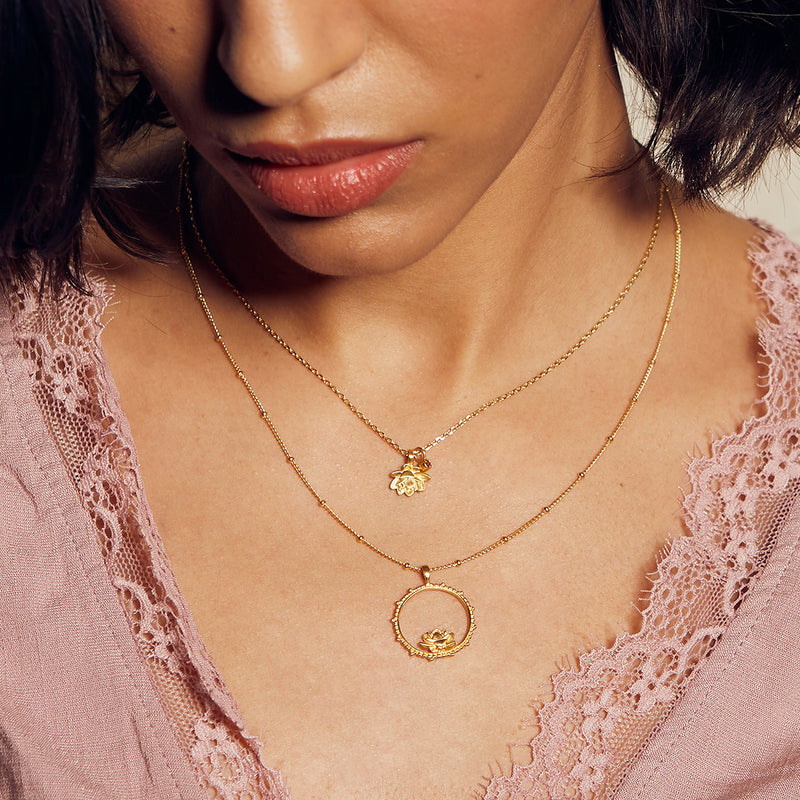 Bloom in Peace Lotus & Tourmaline Necklace