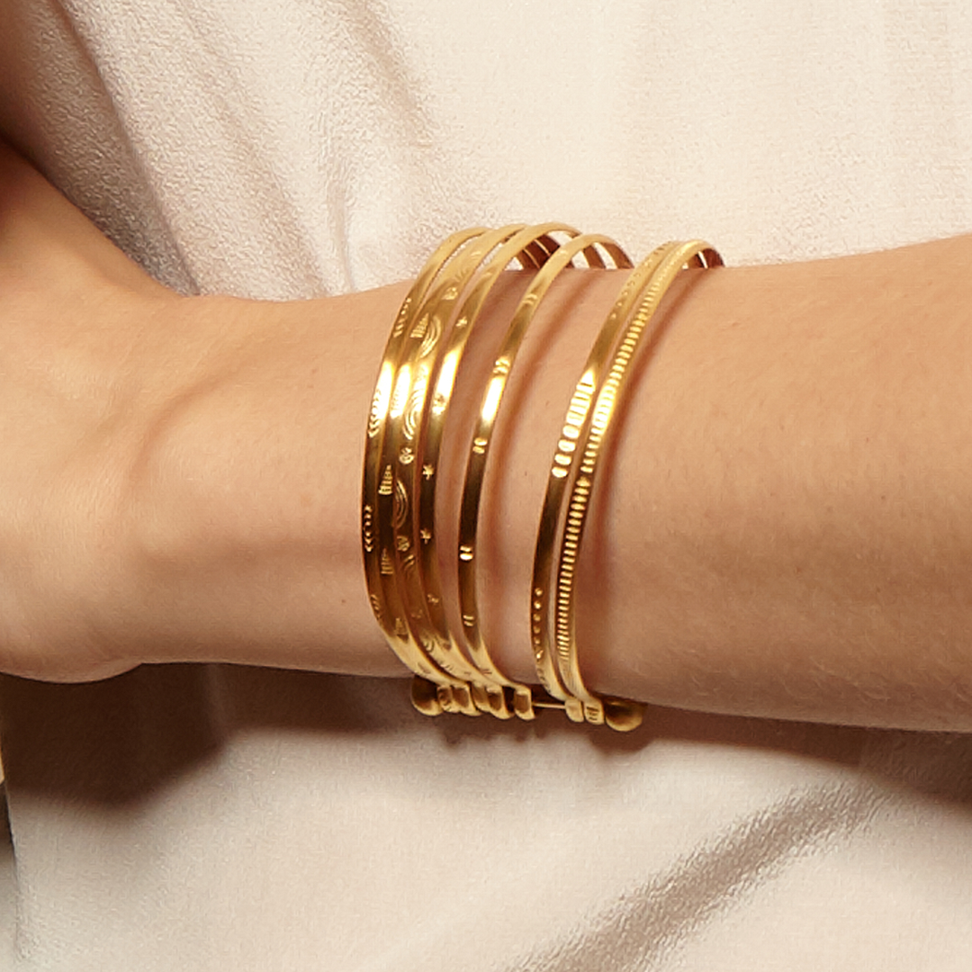 gold bangle cuff bracelet