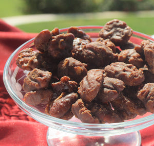 Royalty Pecans roasted in a sweet, spicy Maple Balsamic glaze