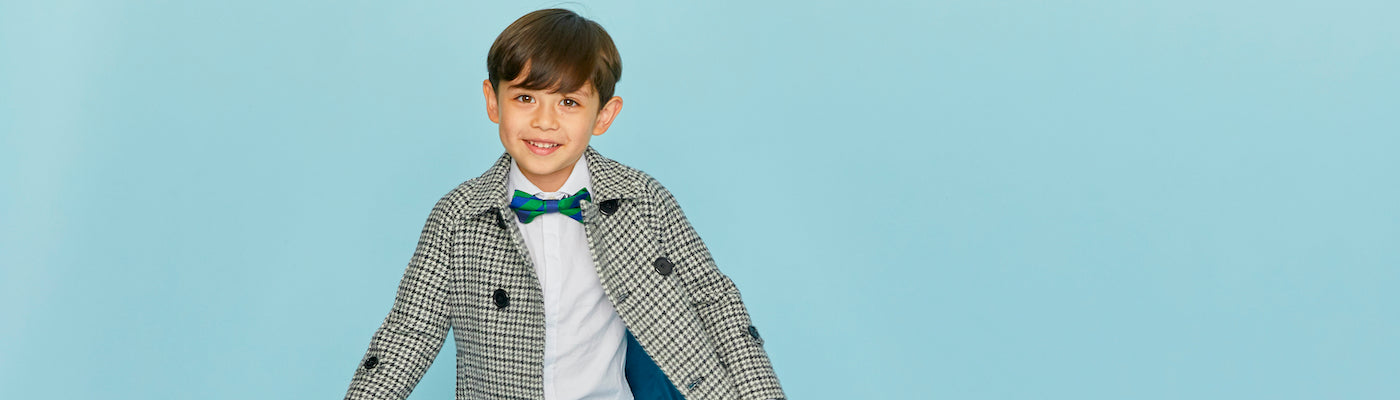 Children's bow ties by Britannical luxury children's coats luxury kids coats luxury children's clothing made in Britain