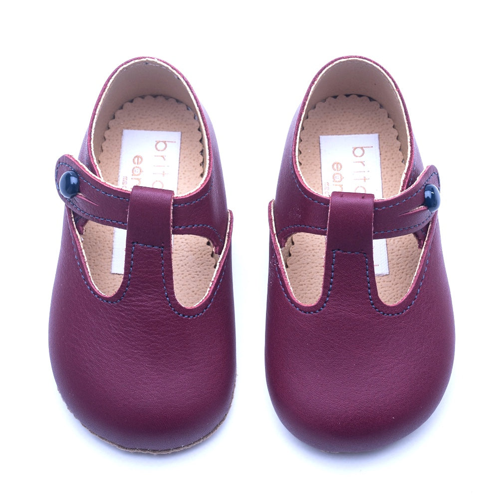 burgundy baby girl shoes