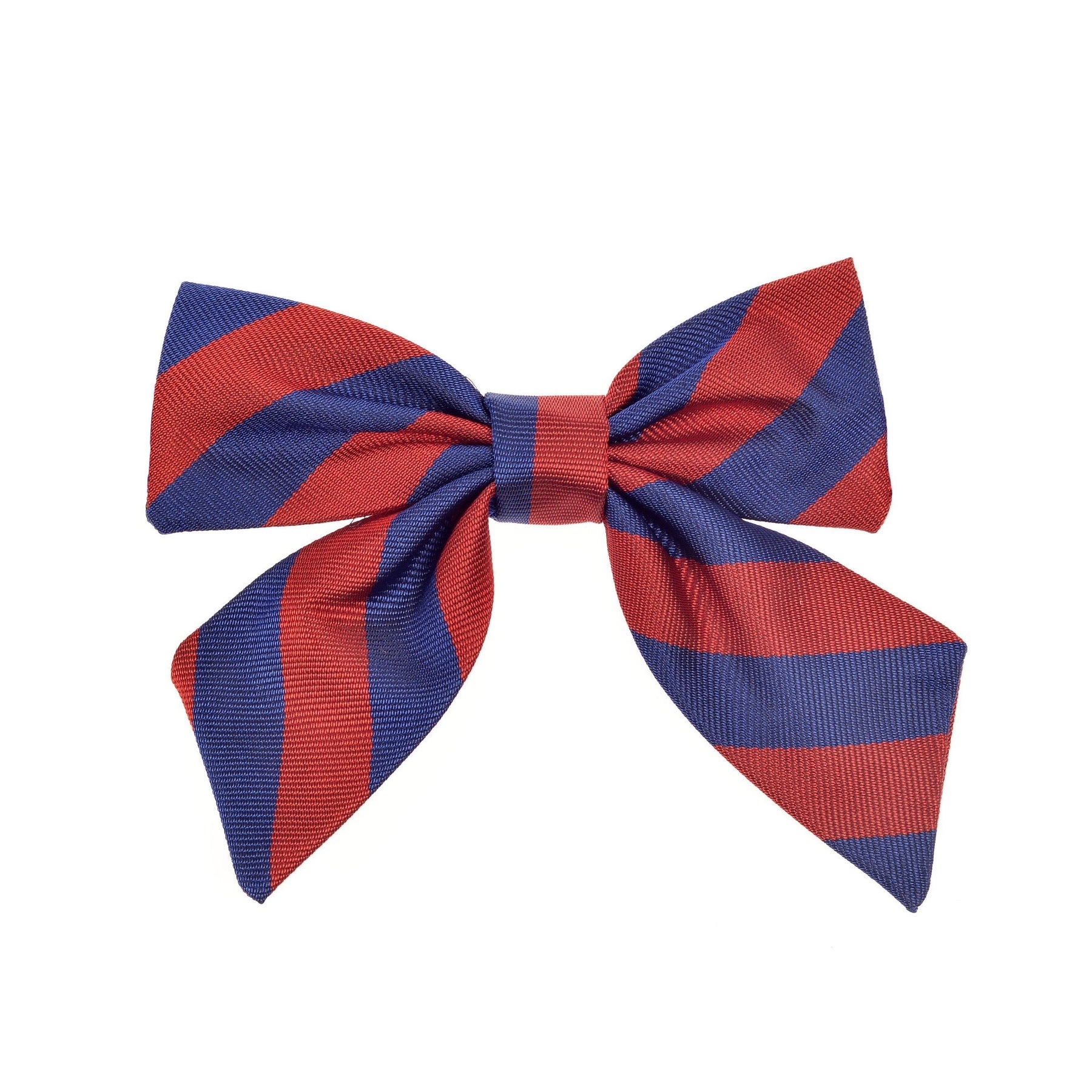 Blue and Red Girls Silk Neck Bow (Blue & Red Varsity Stripes) – Britannical