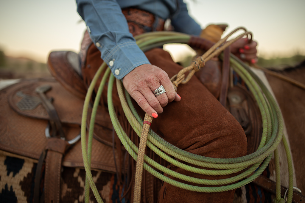 Bobby-Jean Coyler in Vogt Silversmiths jewelry