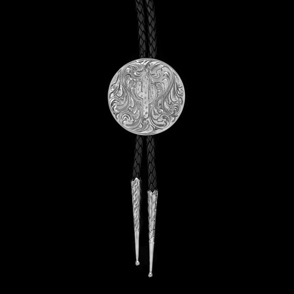 M And F Men's Leatherette Bolo Tie - Black/Silver 2123847