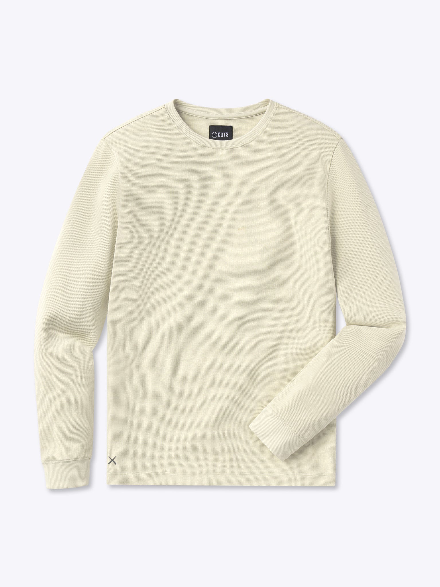 White Big Waffle Long Sleeve Tee - UES