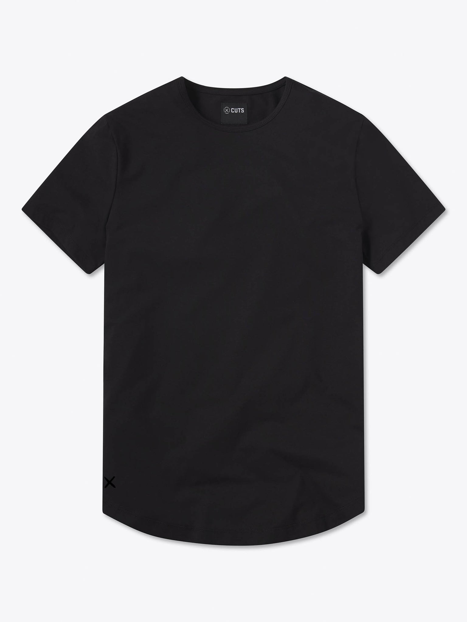 True Classic Black Tall Round Hem Crew Neck T-Shirt | Cotton Blend | Athletic Cut | XL / XL