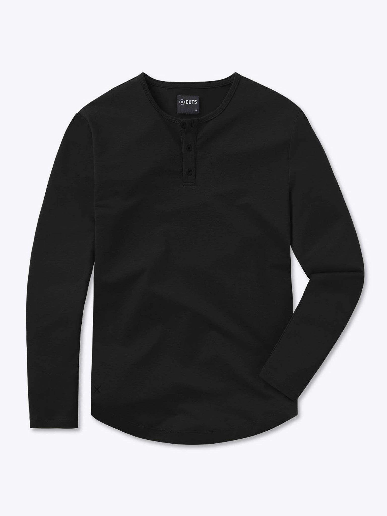 Stylish Black Long Sleeve Henley Shirt for Men