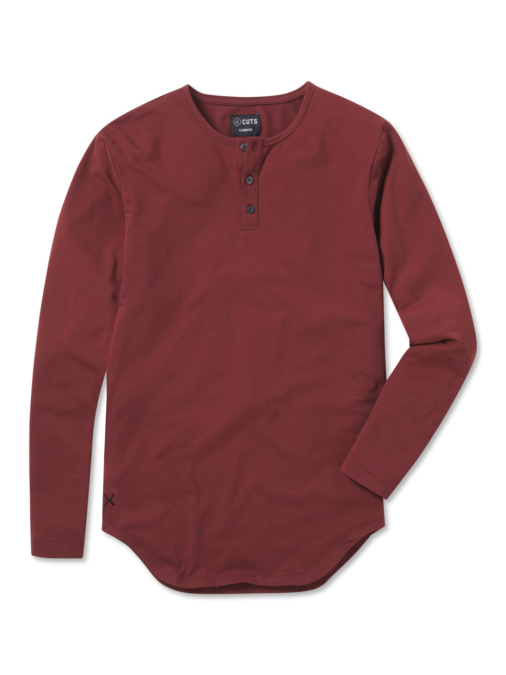 AO Long Sleeve Henley Elongated | Cabernet Signature-fit PYCA Pro®