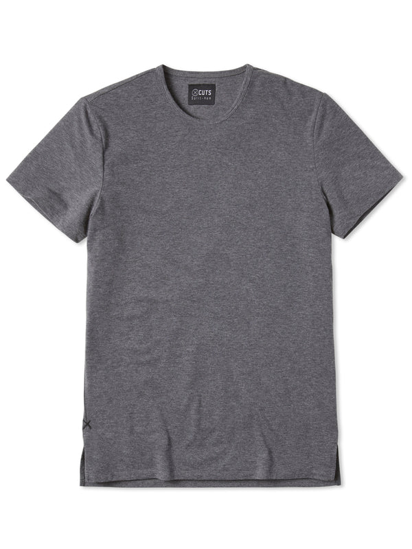Heather Grey Crew T-Shirt Split-Hem – CUTS CLOTHING