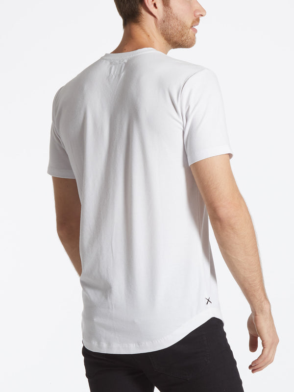 White V-Neck Curve-Hem – CUTS CLOTHING