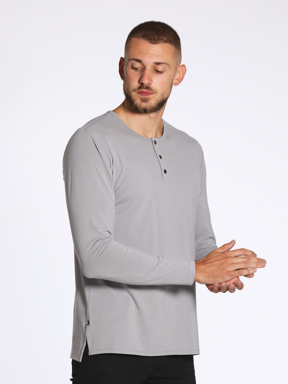 Granite L/S Henley Split-Hem (Old Fit) - $30.00