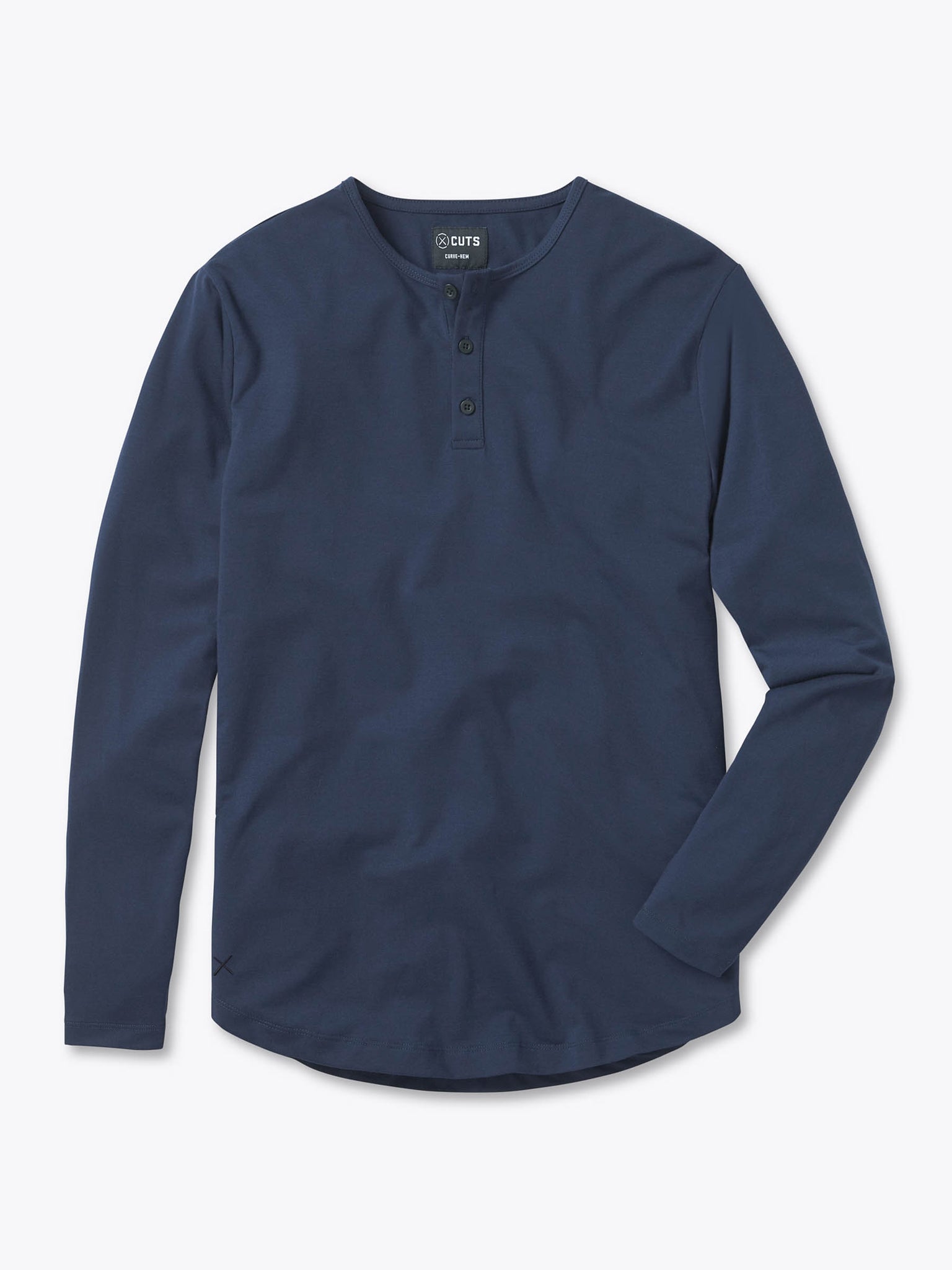 AO Long | Pacific Sleeve Signature-fit Curve-Hem Blue PYCA Henley Pro®