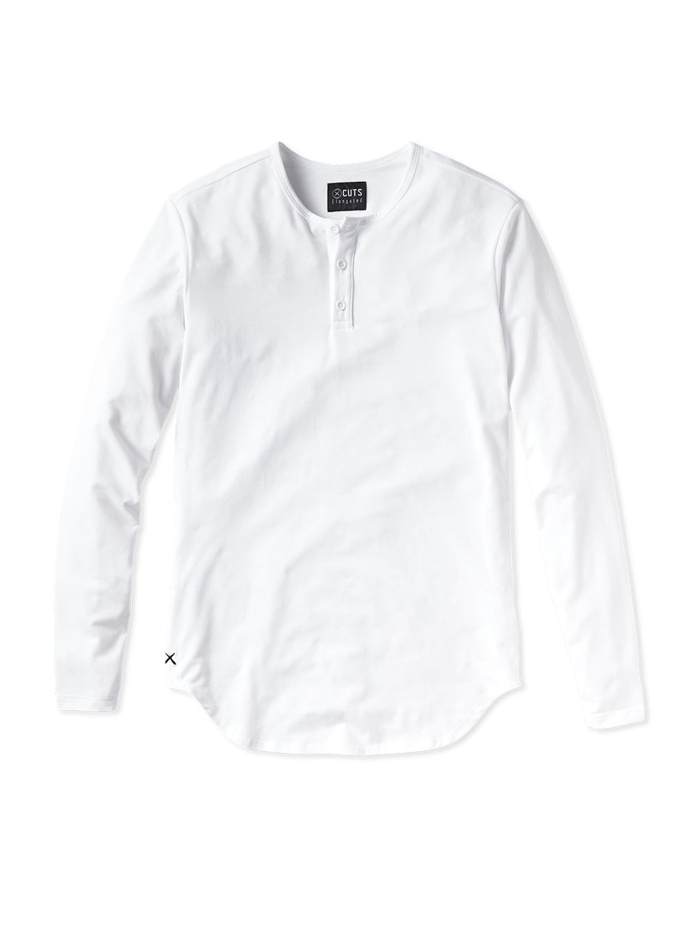 AO Long Sleeve Henley Elongated | White Signature-fit PYCA Pro®