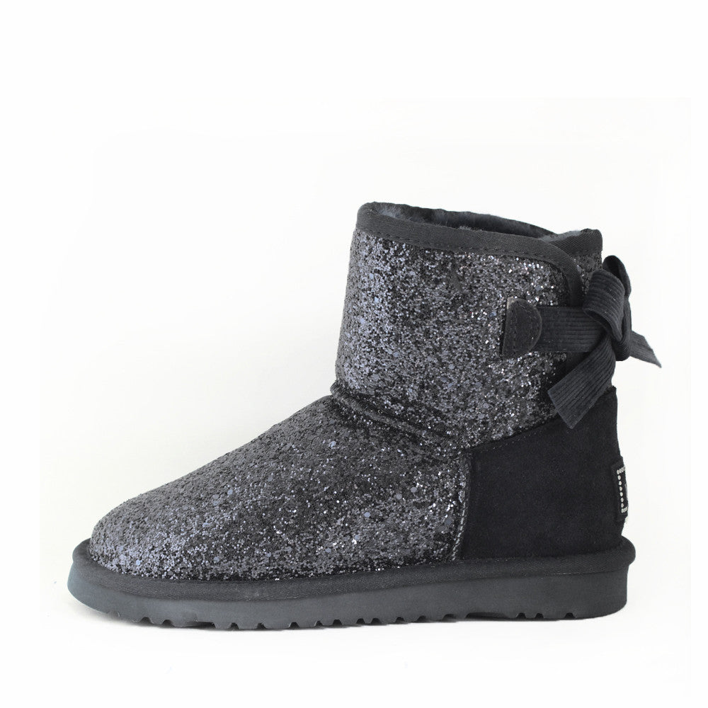 Glitter Ribbon Back UGGS - Black – OZLAMB UGG Australia