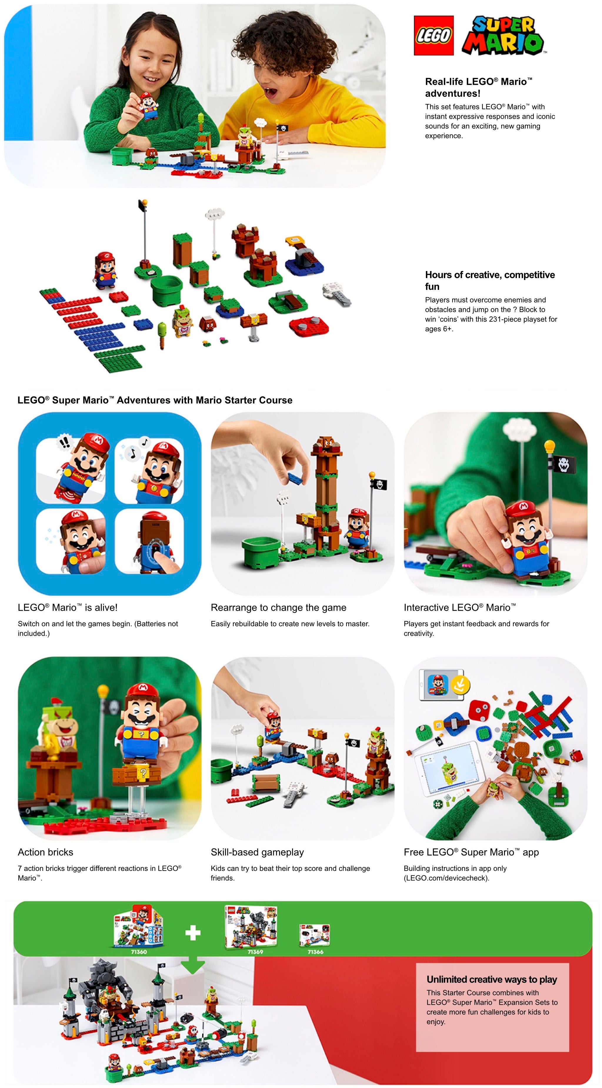  LEGO 71360 Super Mario Adventures Starter Course Toy  Interactive Figure & Buildable Game : Toys & Games
