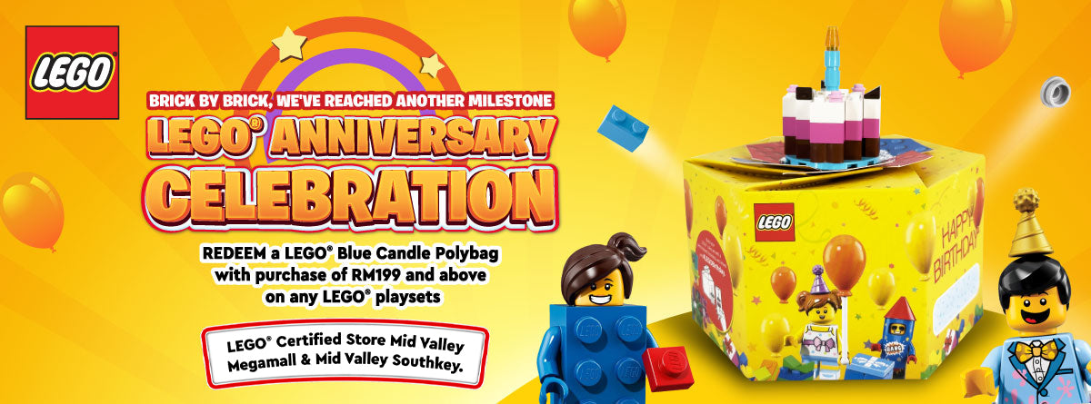 Anniversary promotion  GWP LEGO® Blue Candle – Box Of Bricks