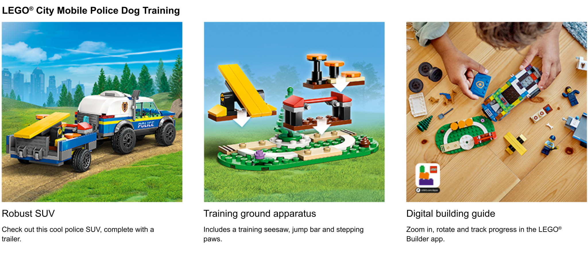 Lego City Mobile Police Dog Training Set With Toy Car 60369 : Target