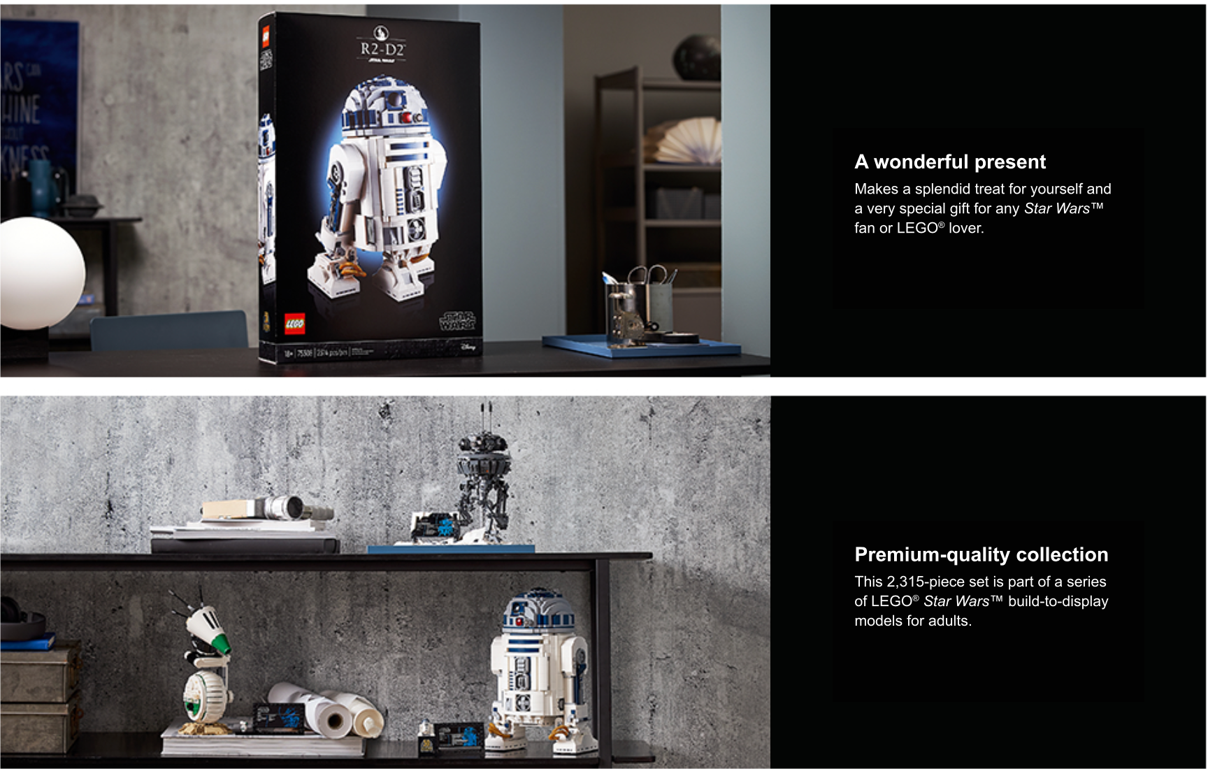 LEGO Star Wars R2-D2 75308 Droid Building Set for Adults, Collectible  Display Model with Luke Skywalker's Lightsaber, Great Birthday for  Husbands