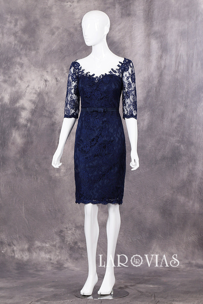 lace overlay sheath dress